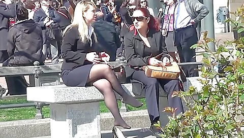 Spying Camera Captures Hot Businesswoman In Public Resting Her Feet In Nylon Stockings Spying Camera Captures Hot Businesswoman In Public Resting Her Feet In Nylon Stockings